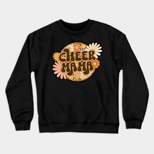 Cheer Mama Retro Groovy Floral Leopard Crewneck Sweatshirt